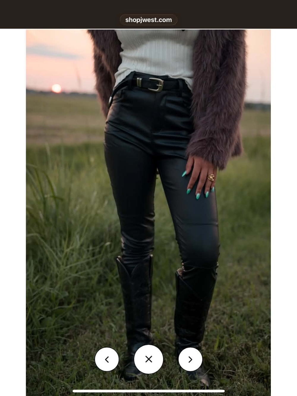 High-Waist Black Faux Leather Skinny Pants